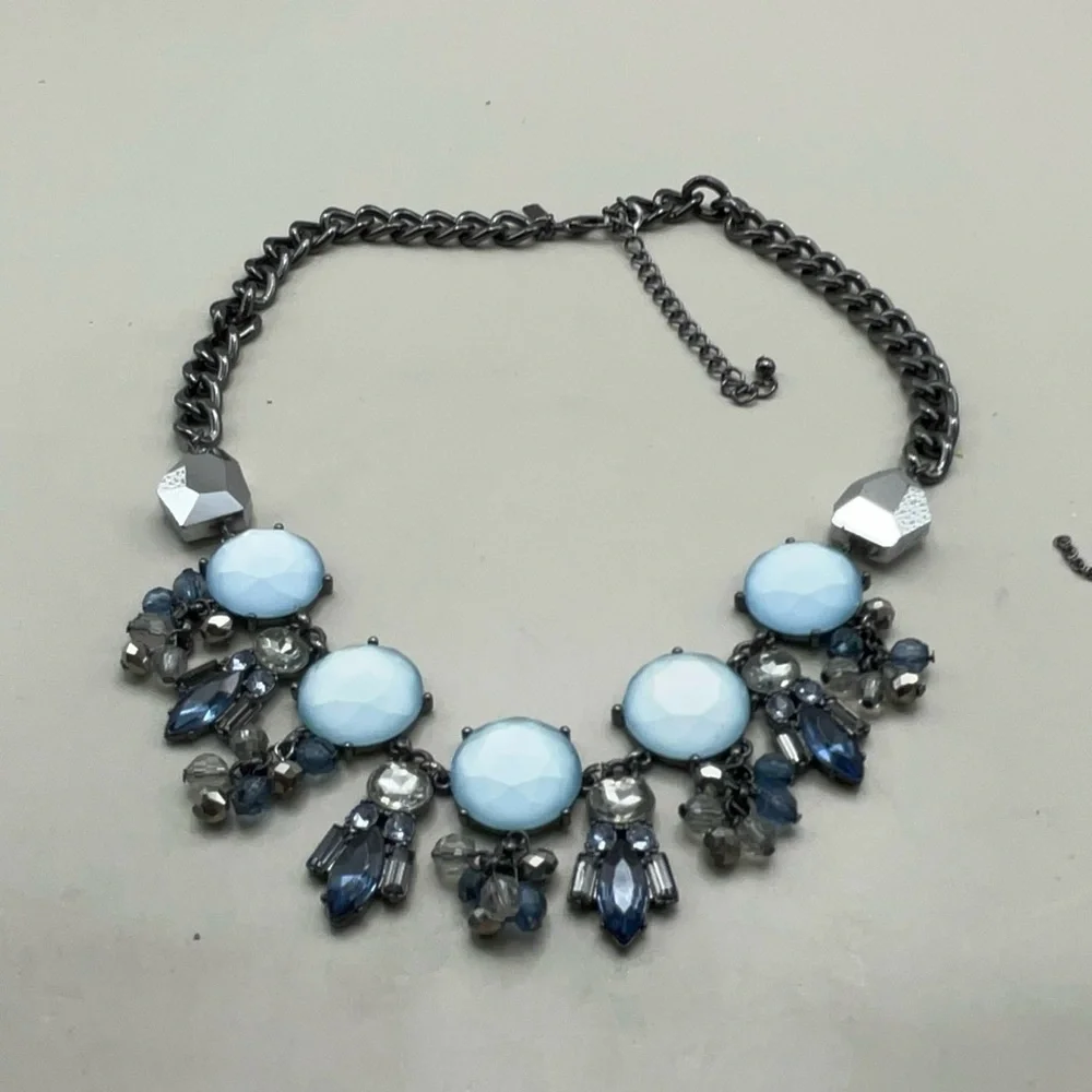 Lani Blue and Silver Gemstone Necklace